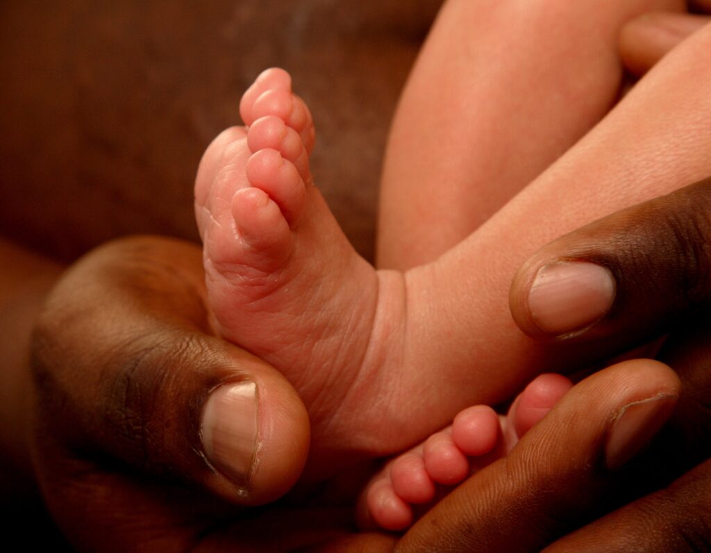 Father holding baby